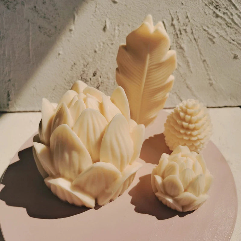 Big Size Lotus Bloom Flower Candles Mold