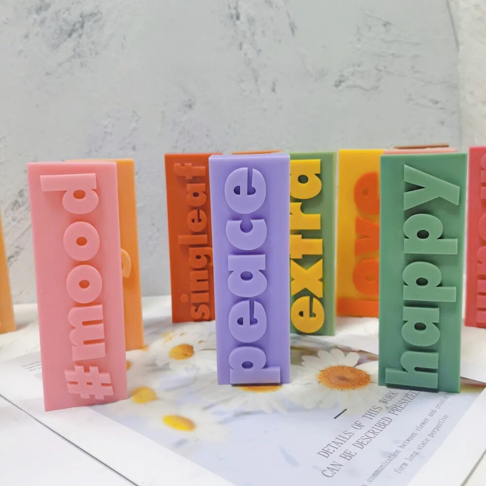 DIY 16 Designs Extra Babe Mood Words Slogan Candle Silicone Mold