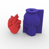 Heart anatomical 3D silicone Candle mold Candles molds