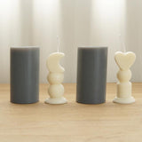 Heart and Moon Pillars Aromatherapy Candle Silicone Mold Candles molds