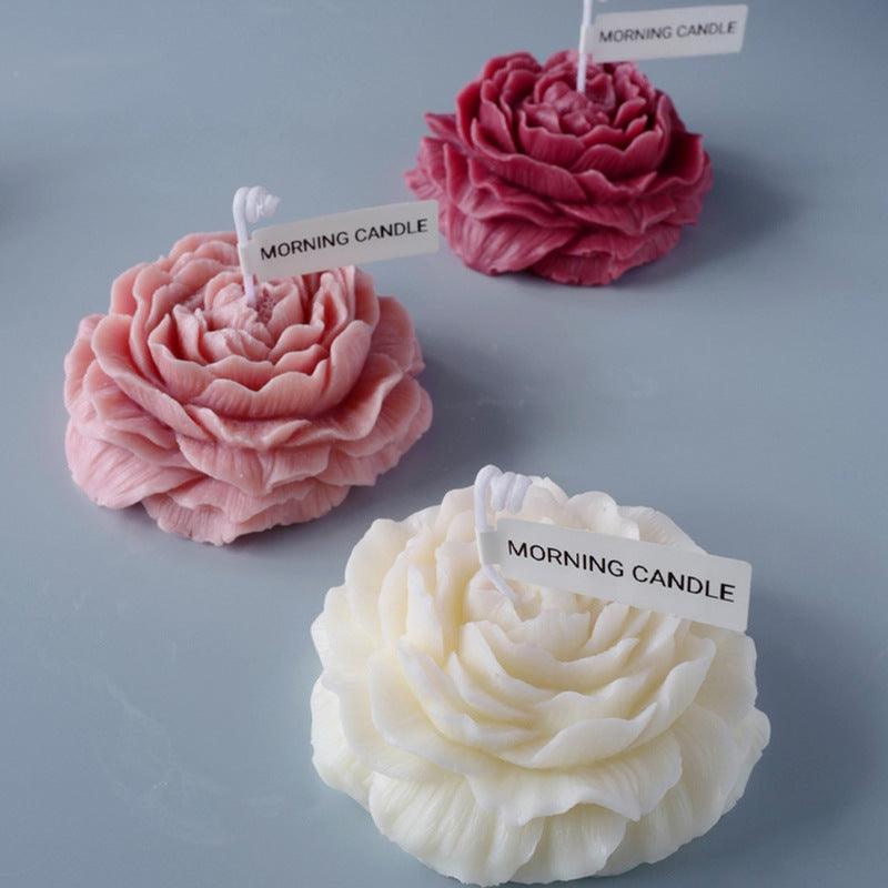 Large Peony Lotus Handmade Candle Silicone Mold Candles molds