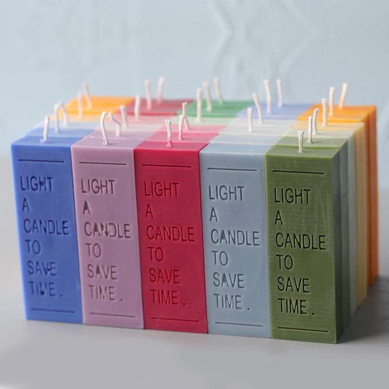 Light a Candle to save Time , Candle Quote Typo Scented Mold Candles molds