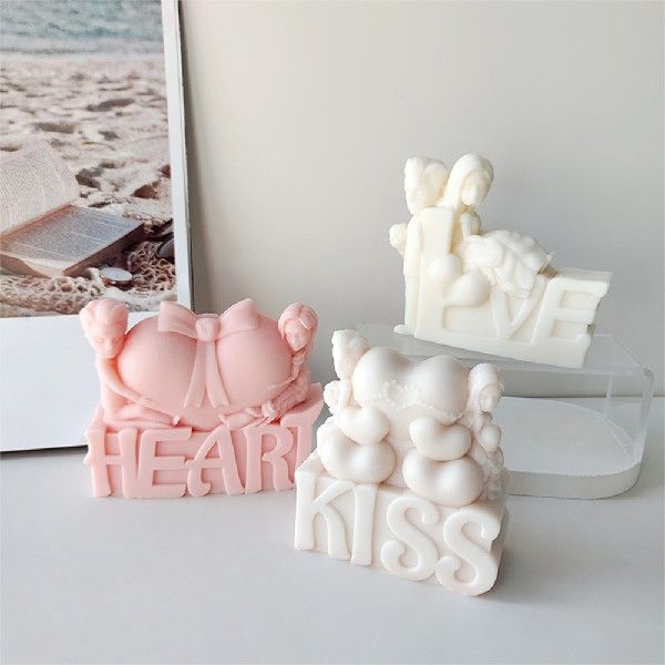 Love is in the Air: Heart Kiss Valentine's Day Candle Mold Candles molds