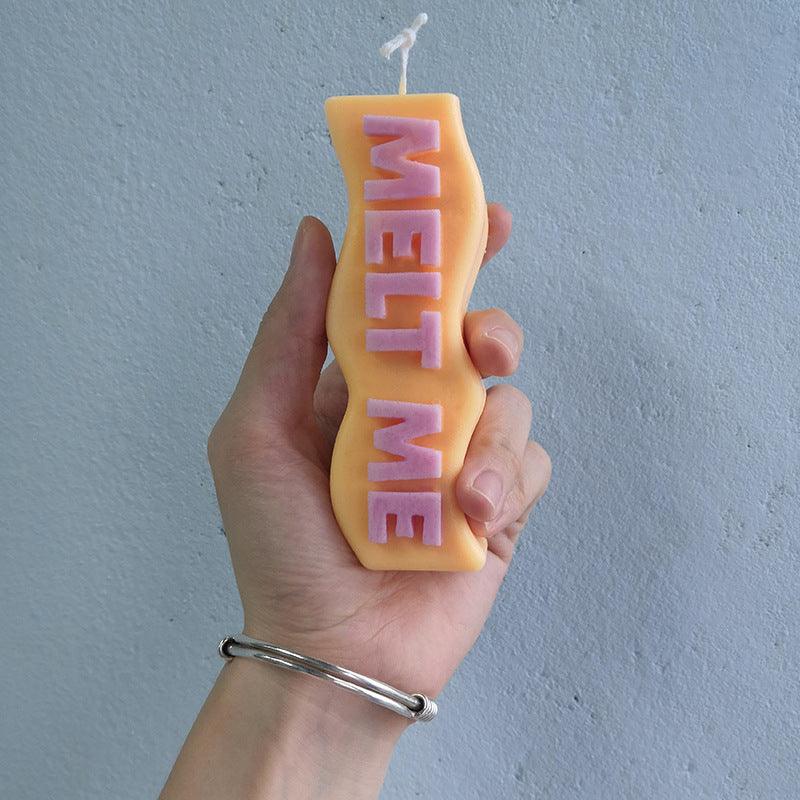 Melt Me Candle Mold - 6 Typo Candle Molds - Alphabet wavy candle mold Candles molds