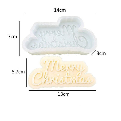 Merry Christmas & Happy Birthday Silicone Candle Mold Aromatherapy Candles molds