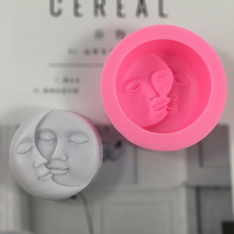 Moon face Silicone Candle Mold Candles molds