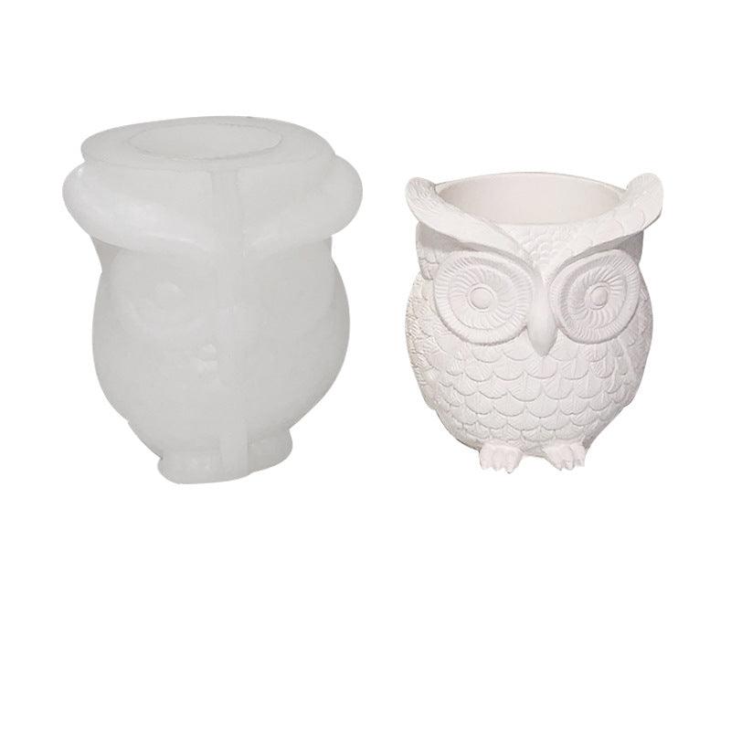 Owl Flower pot Silicone Mold Candles molds