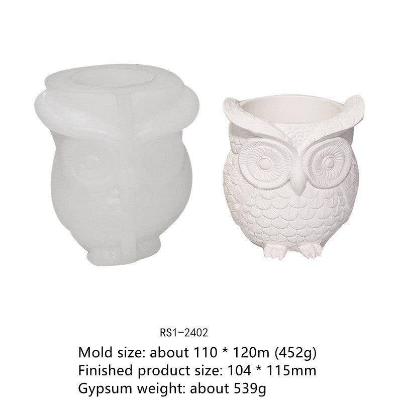 Owl Flower pot Silicone Mold Candles molds