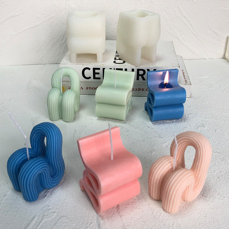 Revamp Decor with Geometric Sofa Chair Aromatherapy Candle Mold - Craft Unique Scents Candles molds
