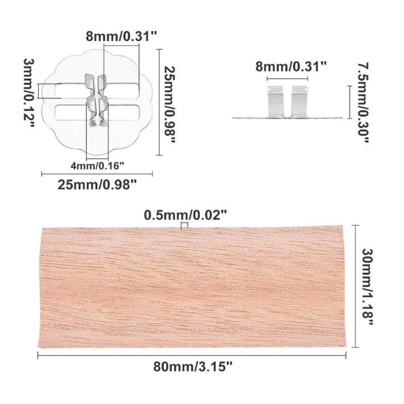 Flame Shaped Natural Wooden Wicks - DIY Candle Making