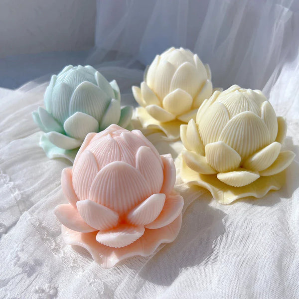 Lotus Bloom Flower Candle Molds