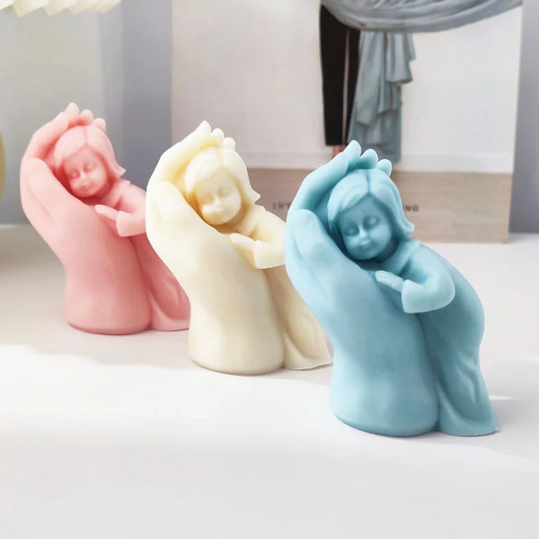 Baby in Mother's Hand Candle Mold