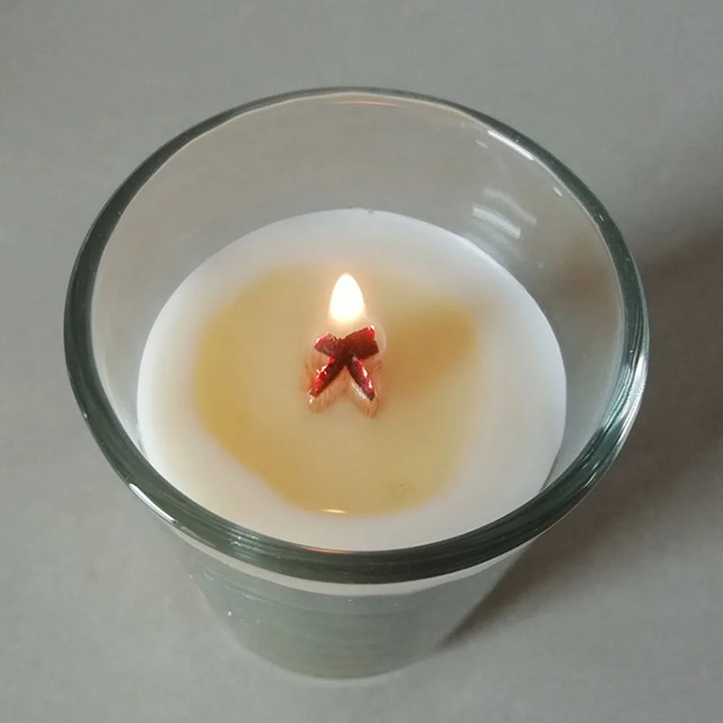 Cross Wooden Candle Wicks with Bases - DIY Supplies