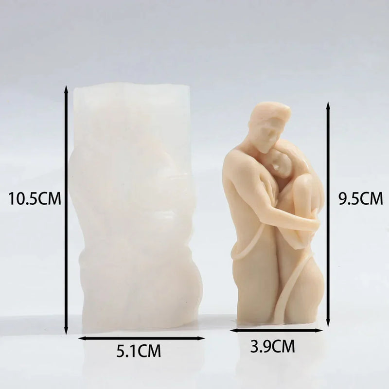 Embrace Lovers Portrait Candle Mold Silicone