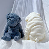 Sitting Sleeping Bulldog Puppy Candle Mold