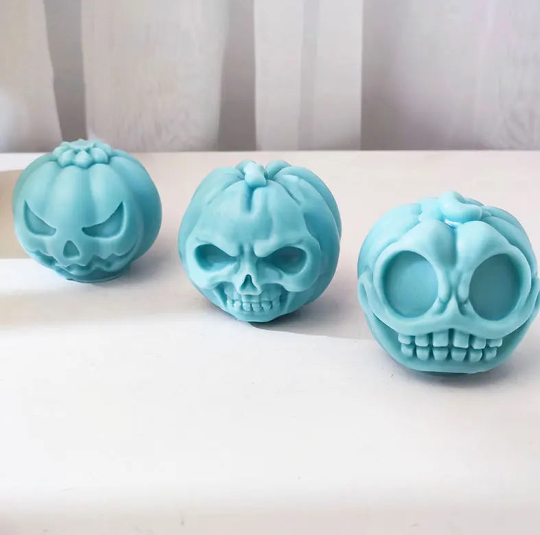 Halloween Devil Pumpkin Head Silicone Candle Mould