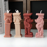 Horse Head Lion Roman Pillar Candle Mold