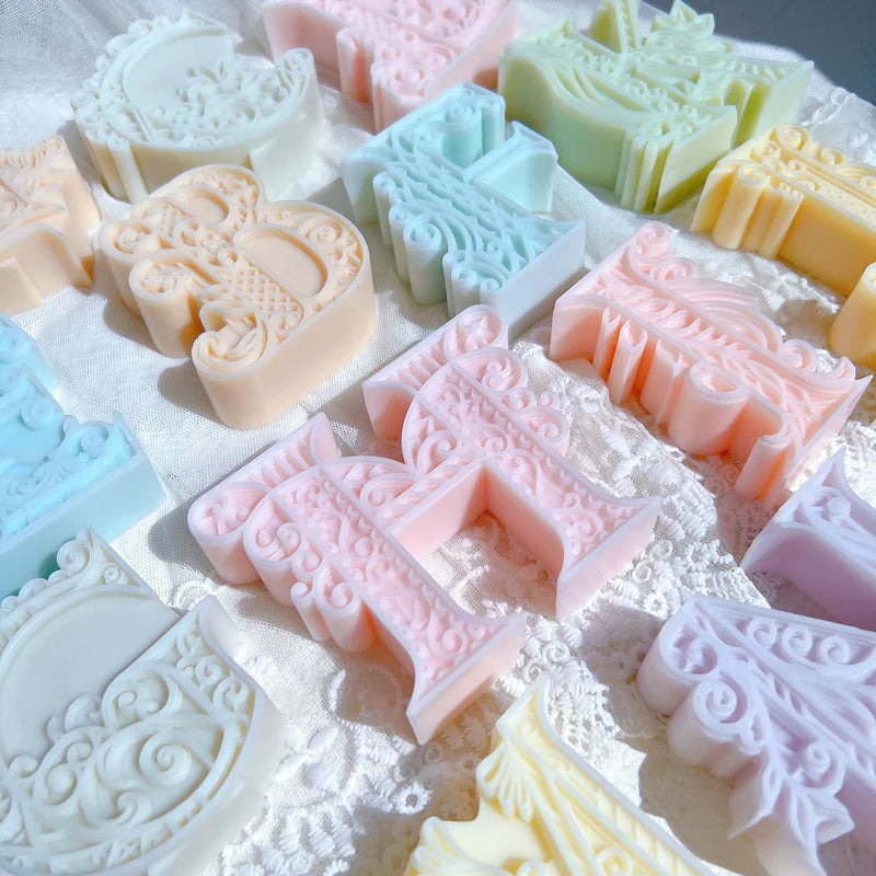 Floral Alphabet Candle Molds