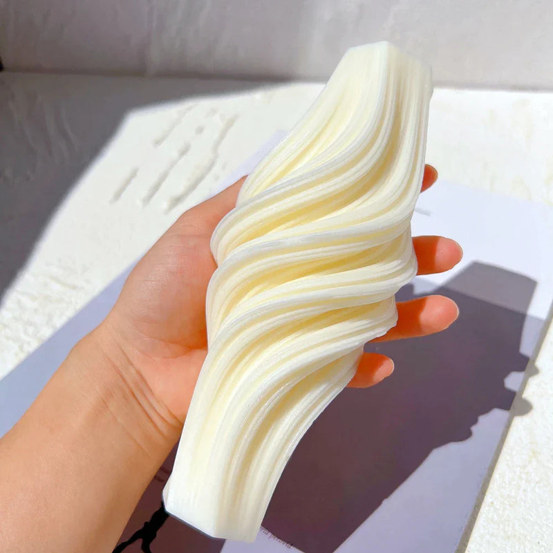 Wave Pillar Swirl Candle Silicone Mold