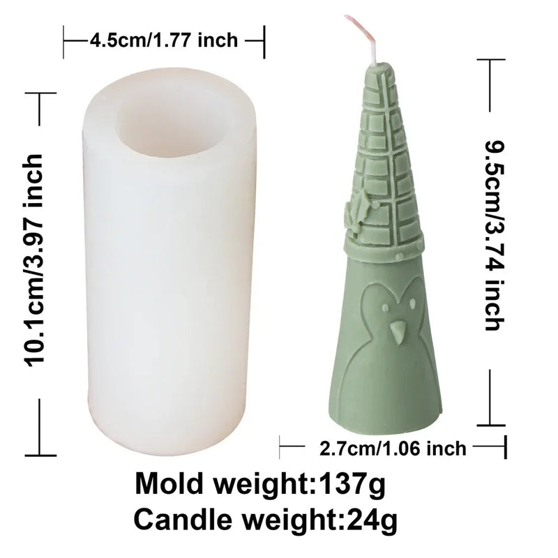 Long Hat Christmas Silicone Candle Molds