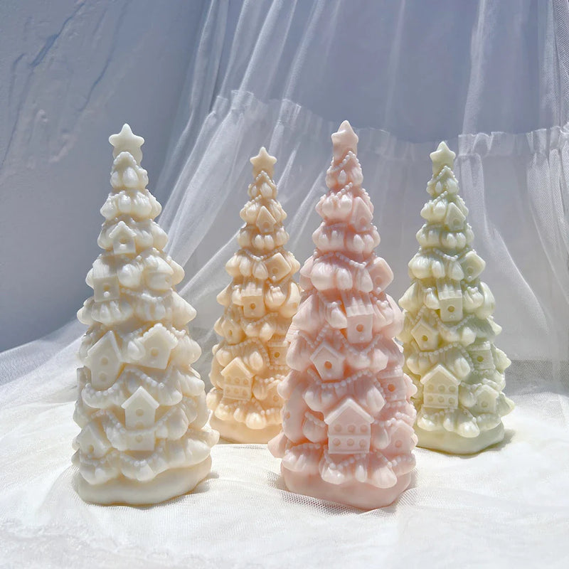 Birdhouse Christmas Tree Silicone Candle Mold