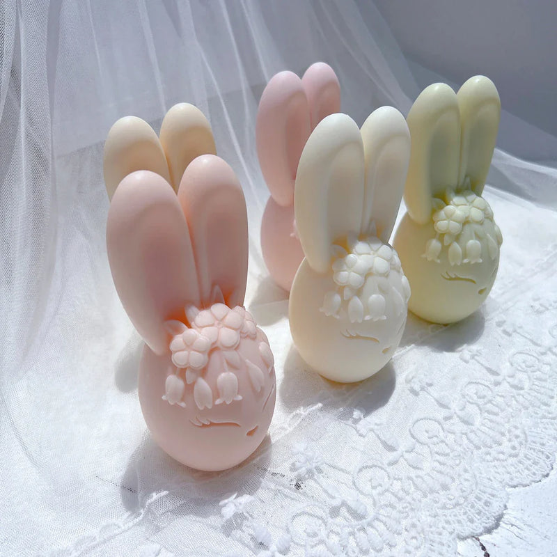 Easter Egg with Rabbit ears Silicone Candle Mold