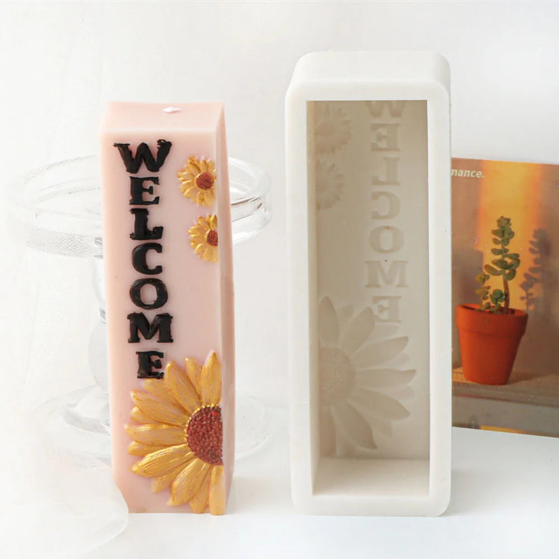 Sunflower Letters Slogan Candle Mold