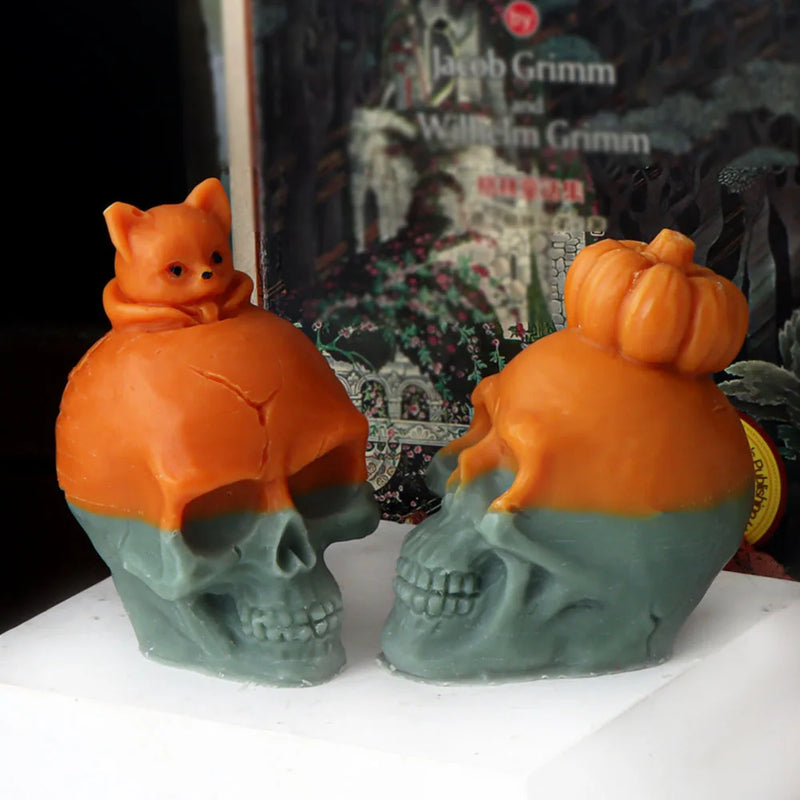 3D Skull Head Candle Molds