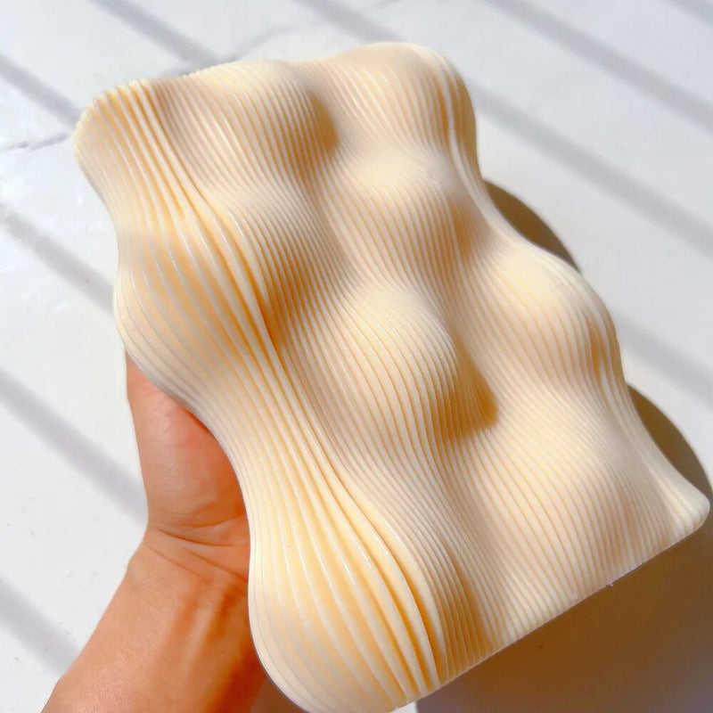 Wave Twirl Rectangle Ribbed Candle Molds