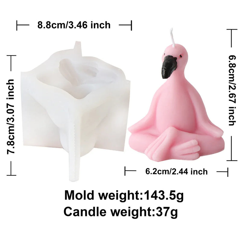 3D Flamingo Silicone Candle Mold for Cute Bird Crafts