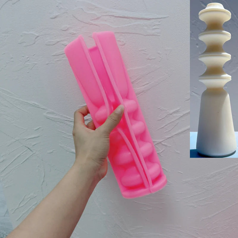 Cylindrical Geometric Pillar Candle Silicone Mold