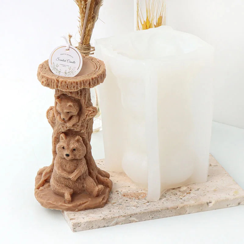 Stump Bear Silicone Candle Mold