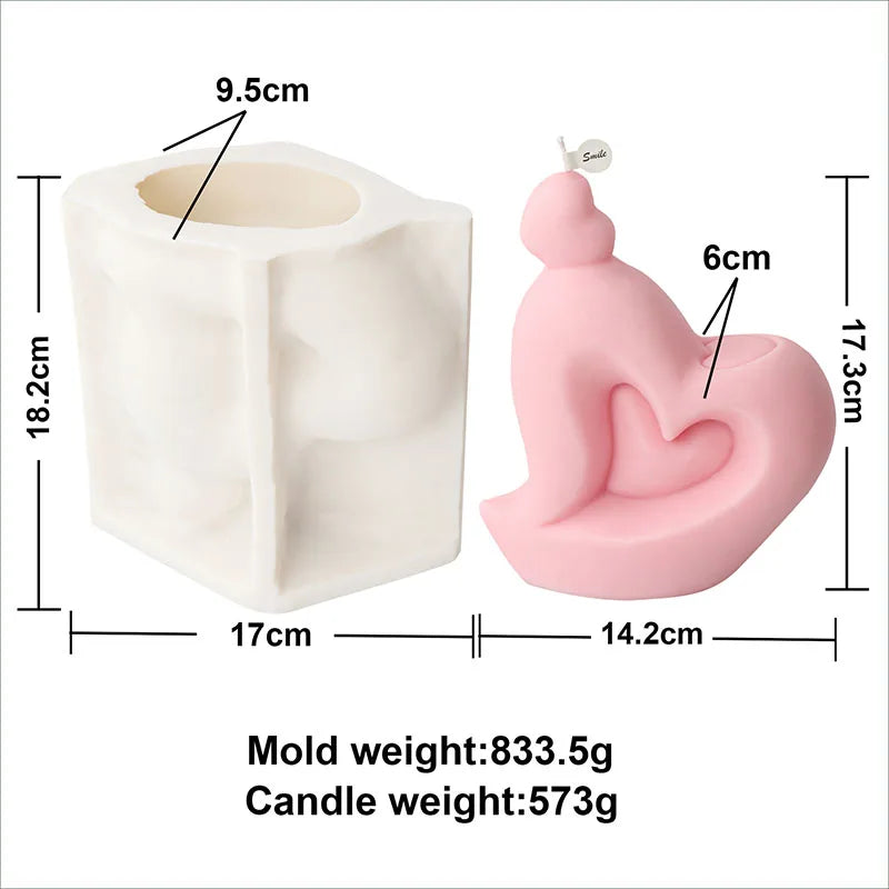 Big Heart Candle Mold Silicone