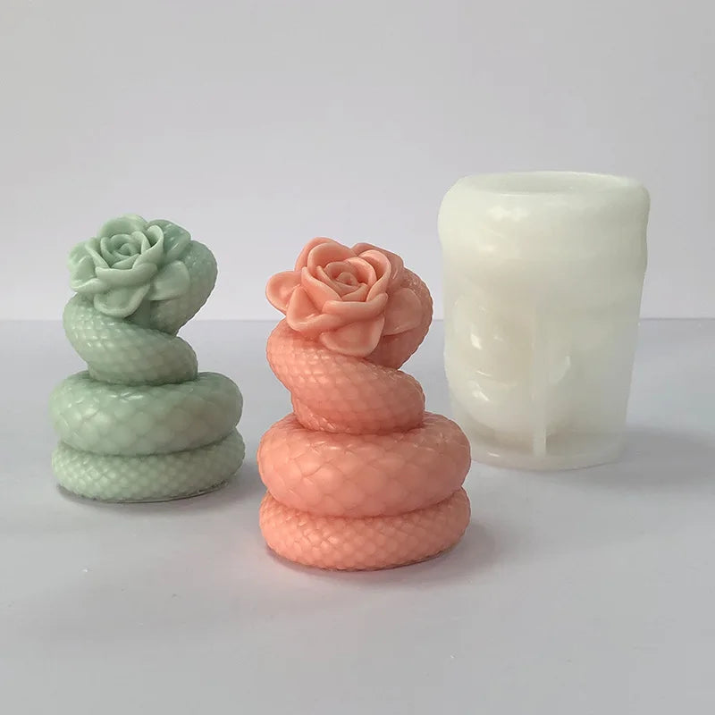 Snake Shaped Rose Candle Mold