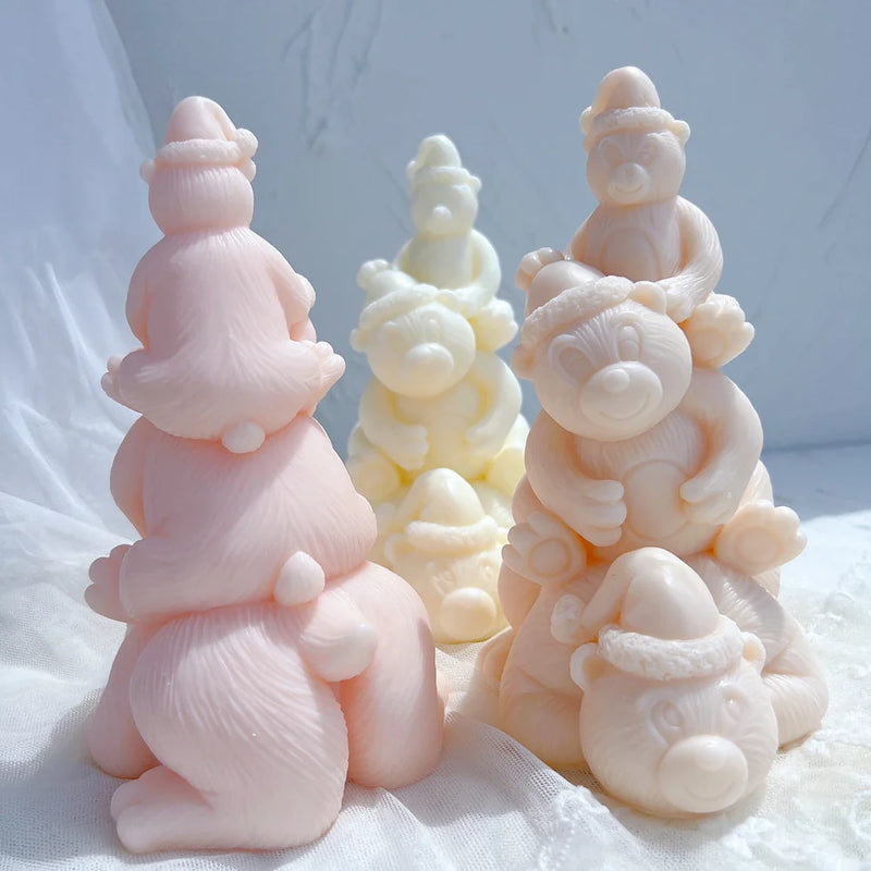 Teddy Bear Christmas Tree Candle Mold