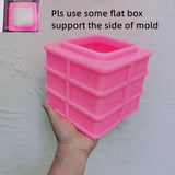 Big Size Ribbed Square Cube Candle Mold