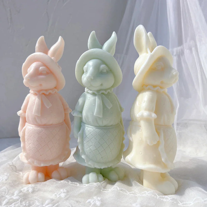 Apron Rabbit Girl Silicone Candle Molds