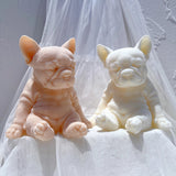 Sitting Sleeping French Bulldog Puppy Candle Mold