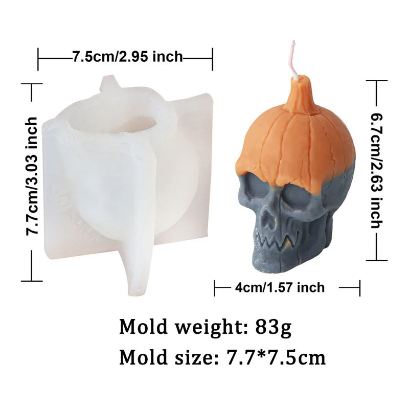 DIY Halloween Evil Pumpkin Skull Candle Mold