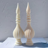 Tall Ribbed Pillar Candle Molds