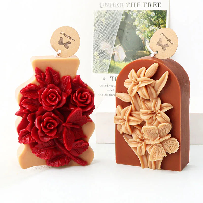 3D Flower Shape Scented Candle Silicone Mold