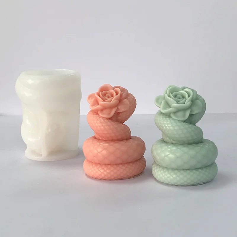 Snake Shaped Rose Candle Mold