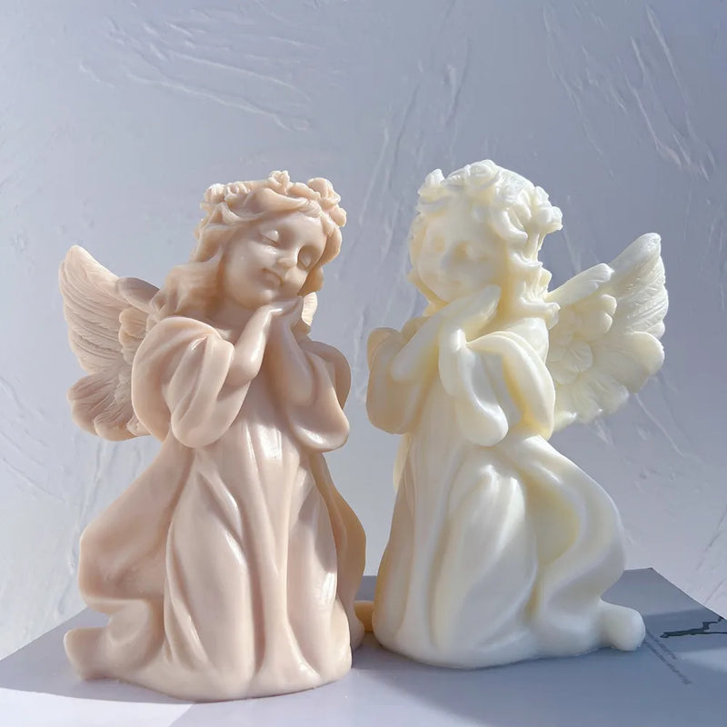 Cherub Praying Peace Angel Candle Mold Silicone