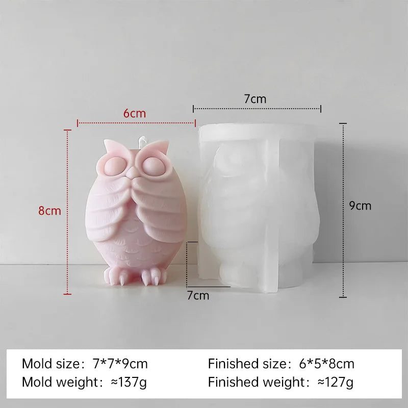 Cartoon Owl Silicone Candle Mold for DIY Aroma Candle