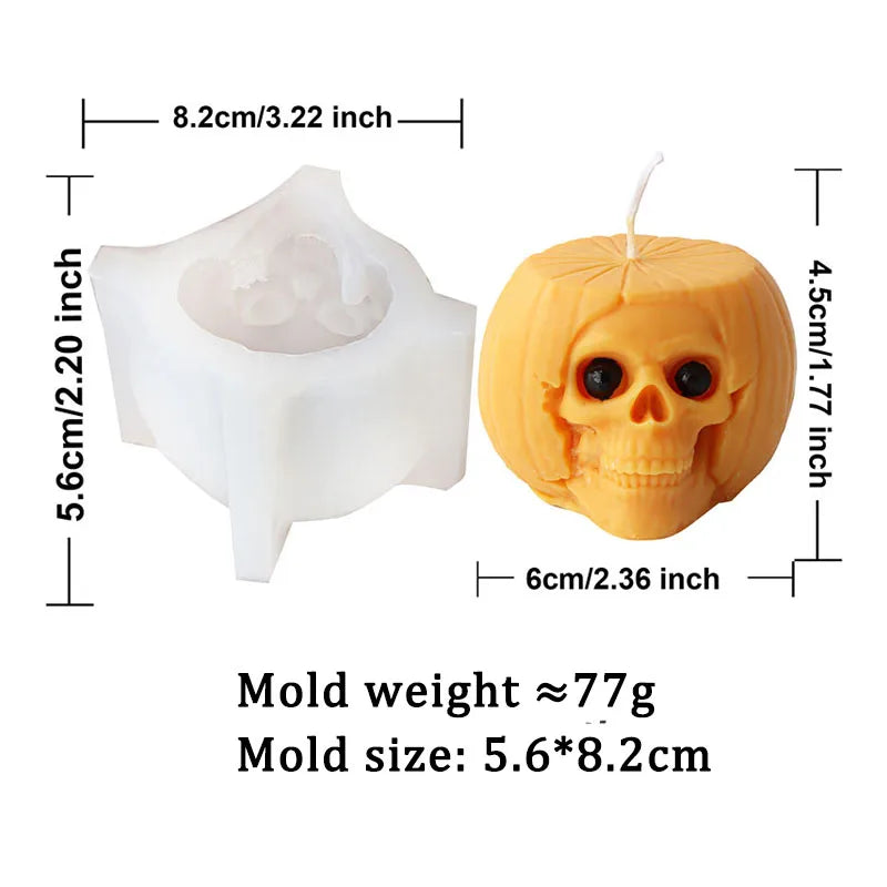 Halloween Devil Pumpkin Skull Candle Mold