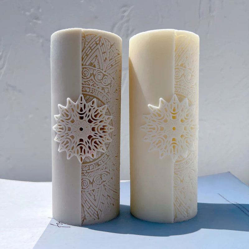 Floral mandala Pillar Candle Molds