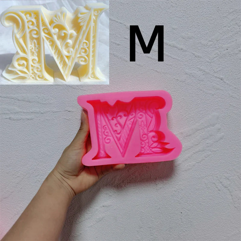 Floral Alphabet Candle Molds