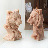 Tiger Head Tree Stump Silicone Candle Mold