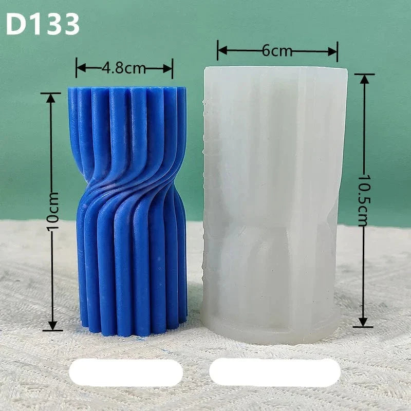 Cylindrical Stripe Pillar Candle Mold