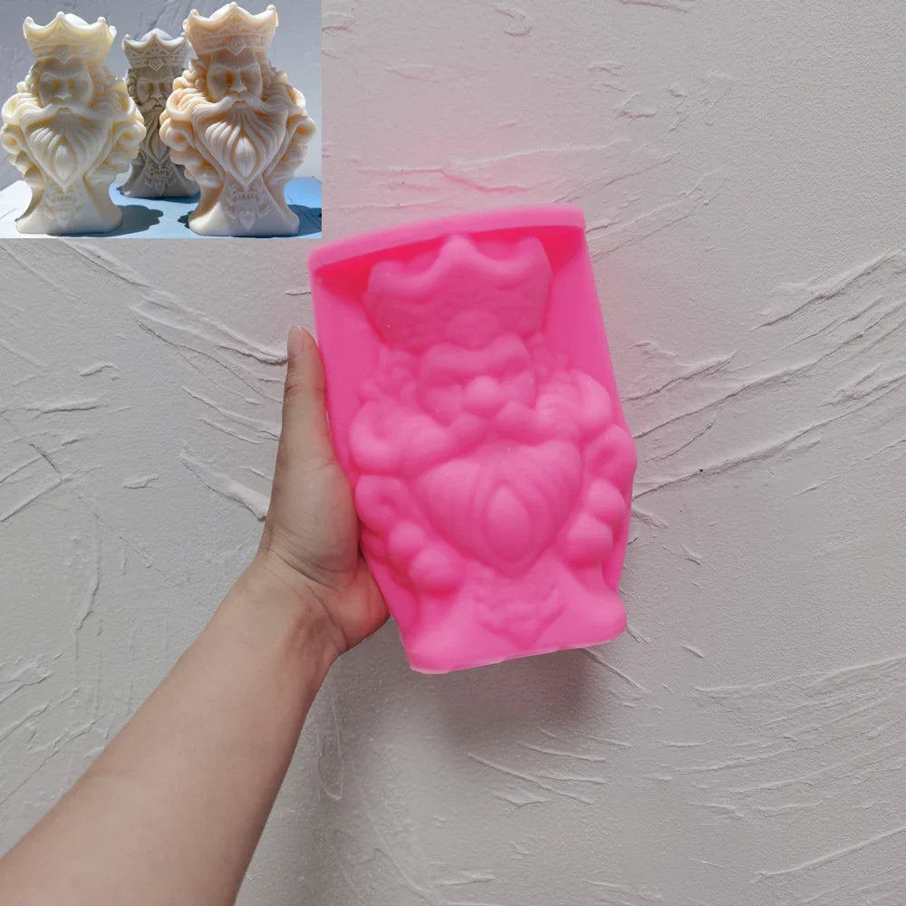 Chess King Queen Knight Rook Candle Mold